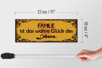 Holzschild Spruch 27x10cm Familie wahre Glück des Lebens