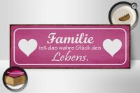 Holzschild Spruch 27x10cm Familie ist wahre Glück Herz