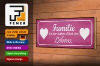 Holzschild Spruch 27x10cm Familie ist wahre Glück Herz