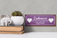 Holzschild Spruch 27x10cm Zuhause kein Ort sondern Gefühl