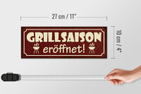 Holzschild Hinweis 27x10cm Grillsaison eröffnet