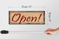 Holzschild Hinweis 27x10cm Open beige Schild