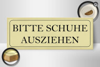 Holzschild Hinweis 27x10cm bitte Schuhe ausziehen