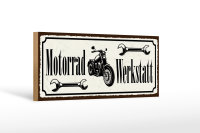 Holzschild Hinweis 27x10cm Motorrad Werkstatt