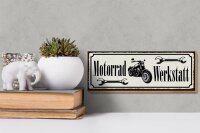 Holzschild Hinweis 27x10cm Motorrad Werkstatt