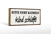 Holzschild Hinweis 27x10cm nicht klingeln Kind schläft