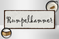 Holzschild Hinweis 27x10cm Rumpelkammer