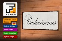 Holzschild Hinweis 27x10cm Badezimmer