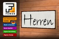 Holzschild Hinweis 27x10cm Herren
