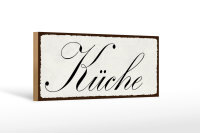 Holzschild Hinweis 27x10cm Küche weißes Schild