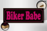 Holzschild Spruch 27x10cm Biker Babe