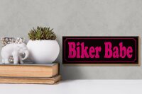 Holzschild Spruch 27x10cm Biker Babe