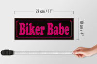 Holzschild Spruch 27x10cm Biker Babe