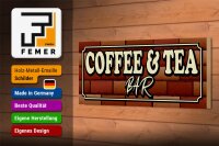Holzschild Spruch 27x10cm Coffee & Tea Bar Kaffee Tee