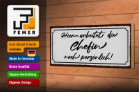 Holzschild Spruch 27x10cm hier arbeitet die Chefin noch
