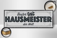 Holzschild Spruch 27x10cm Bester Hausmeister der Welt