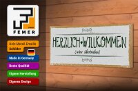 Holzschild Spruch 27x10cm Herzlich Willkommen wäre übertrieben