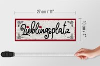 Holzschild Spruch 27x10cm Lieblingsplatz Herz rot