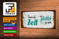 Holzschild Spruch Nimm dir Zeit um Glücklich Glück 27x10cm
