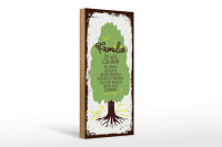 Holzschild Spruch Familie ist Baum halten alles Zusammen 10x27cm