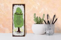 Holzschild Spruch Familie ist Baum halten alles Zusammen 10x27cm