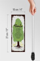 Holzschild Spruch Familie ist Baum halten alles Zusammen 10x27cm