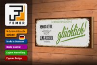 Holzschild Spruch ich alt möchte jung glücklich 27x10cm