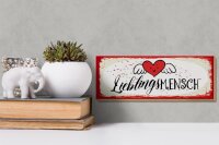 Holzschild Spruch Lieblingsmensch Herz Engel 27x10cm