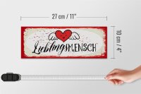 Holzschild Spruch Lieblingsmensch Herz Engel 27x10cm
