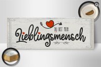 Holzschild Spruch Du bist mein Lieblingsmensch Herz 27x10cm