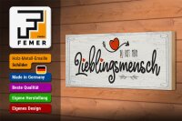 Holzschild Spruch Du bist mein Lieblingsmensch Herz 27x10cm