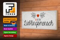 Holzschild Spruch Du mein Lieblingsmensch Herz 27x10cm