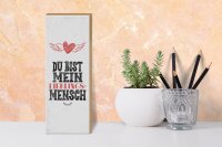 Holzschild Spruch Du bist Lieblingsmensch mein Engel 10x27cm