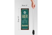 Holzschild Spruch Ab hier bitte lächeln Lachen Glück 10x27cm