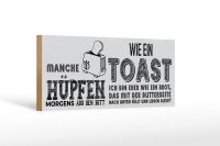 Holzschild Spruch ich wie Brot nach unten fällt 27x10cm