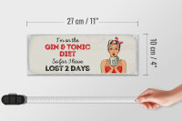 Holzschild Spruch I`m on the Gin & Tonic Diet rot 27x10cm