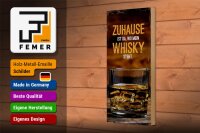 Holzschild Spruch Zuhause ist da wo mein Whisky 10x27cm