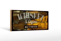 Holzschild Spruch Whiskey & Cigars aced to perfection...
