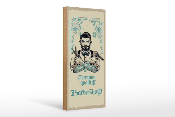 Holzschild Spruch Barbershop Premium quality 10x27cm
