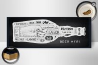 Holzschild Spruch Beer here Flasche Bier 27x10cm