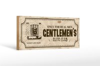 Holzschild Spruch Whiskey Cigars elite club real men 27x10cm