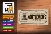 Holzschild Spruch Whiskey Cigars elite club real men 27x10cm