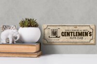 Holzschild Spruch Whiskey Cigars elite club real men 27x10cm