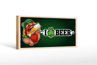 Holzschild Spruch i love Beer Bier 27x10cm