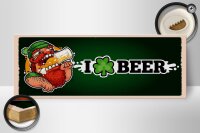 Holzschild Spruch i love Beer Bier 27x10cm