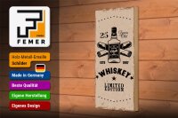 Holzschild Spruch Whiskey 25 years Limited Edition 10x27cm