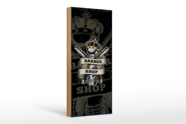 Holzschild Spruch Barbershop Friseur Salon Haare 10x27cm