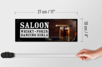 Holzschild Spruch Saloon Whisky Poker Dancing Girls 27x10cm