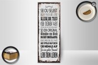 Holzschild Spruch Sei du selbst mache Fehler lerne 10x27cm