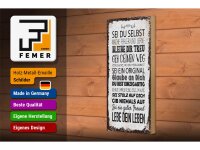 Holzschild Spruch Sei du selbst mache Fehler lerne 10x27cm